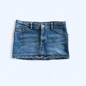Vintage Y2K Red by Marc Ecko low rise denim micro mini skirt 💙 Size: 7